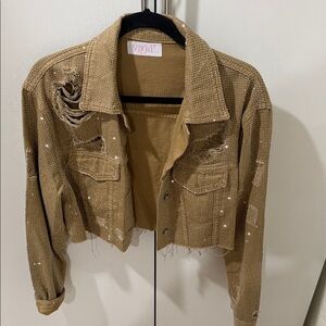 Tan Distressed Women's Jacket